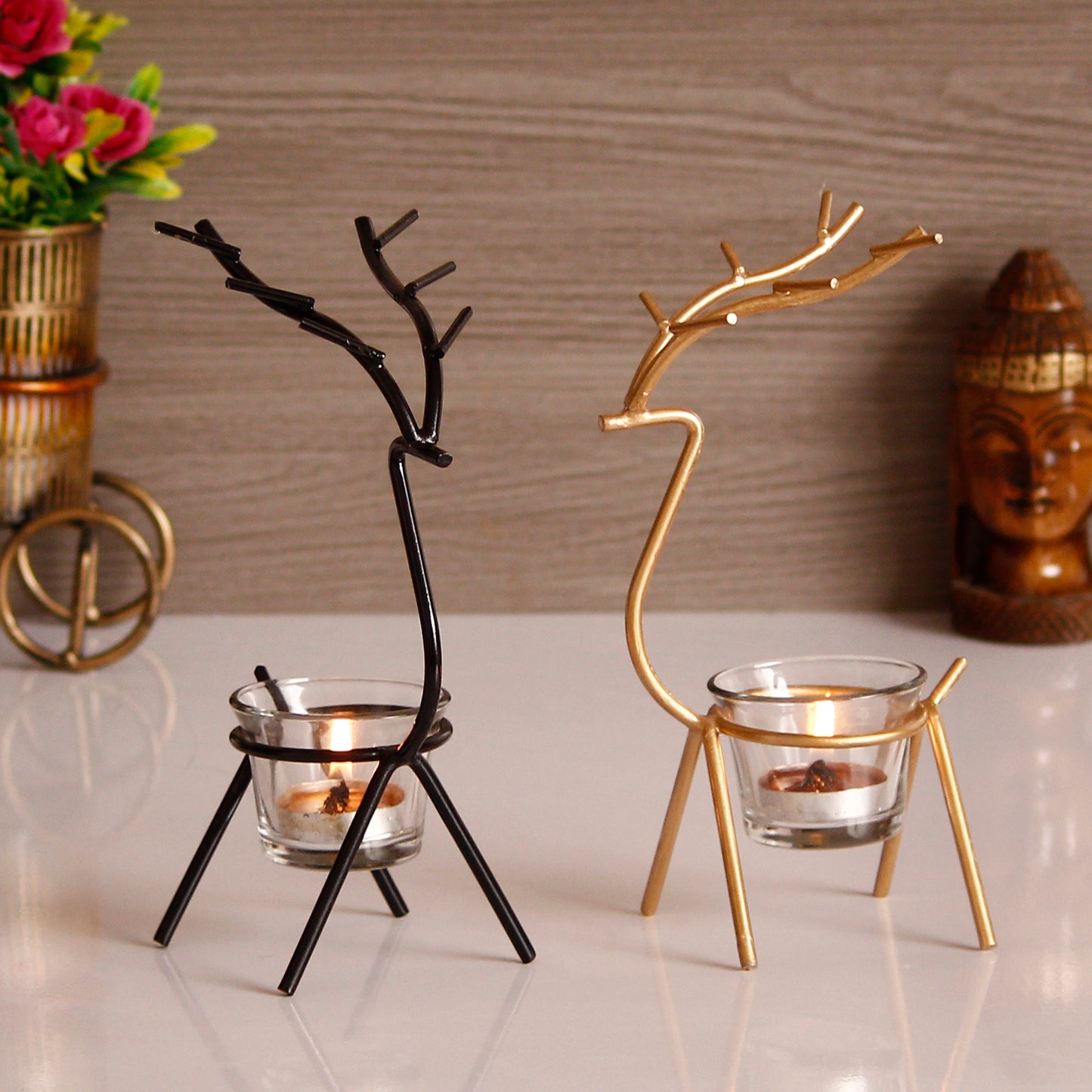 Deer Shape Metal Tea Light Holder