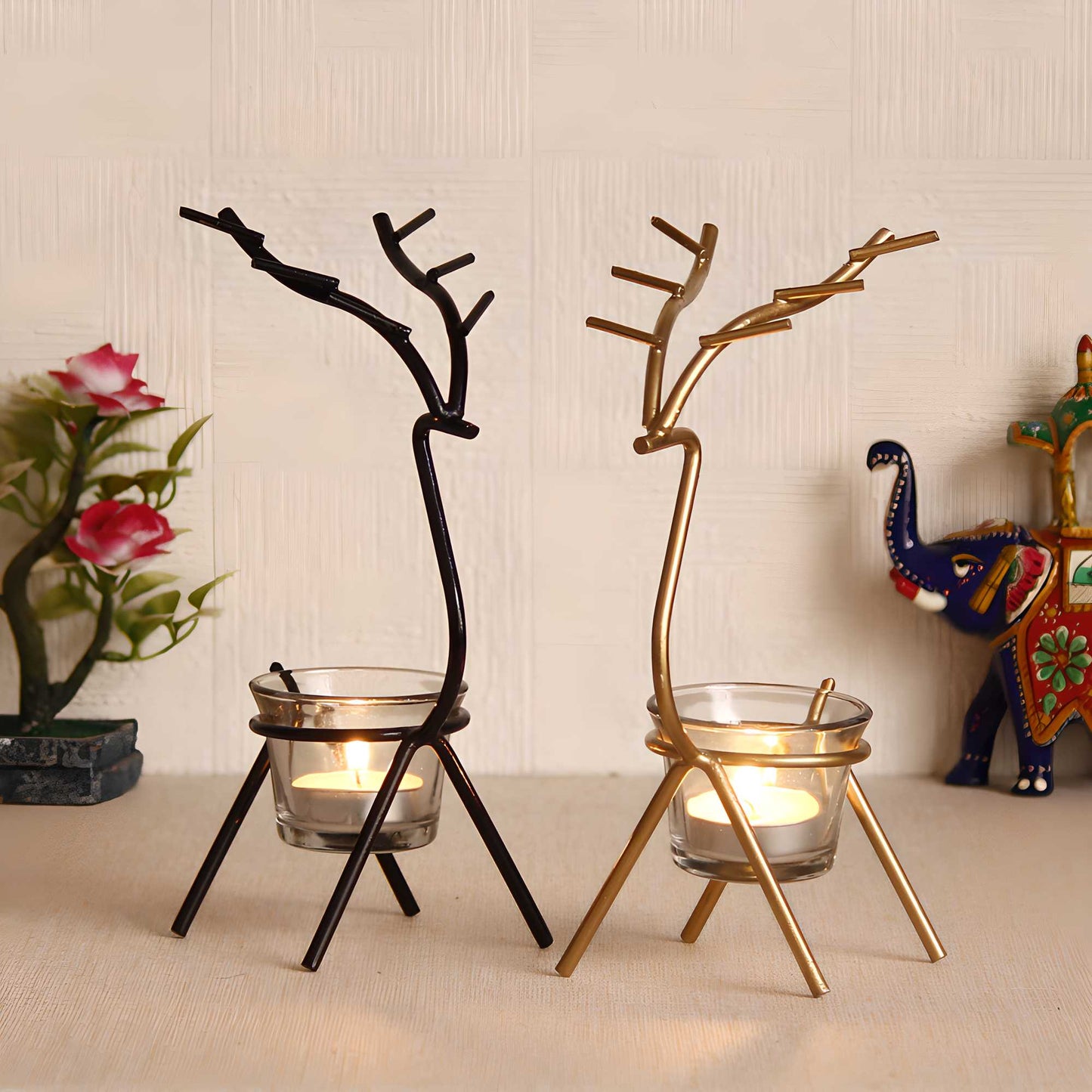 Deer Shape Metal Tea Light Holder