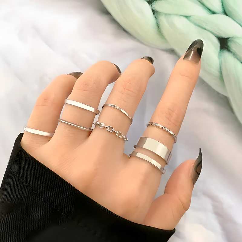 Silver Plated Ring Set