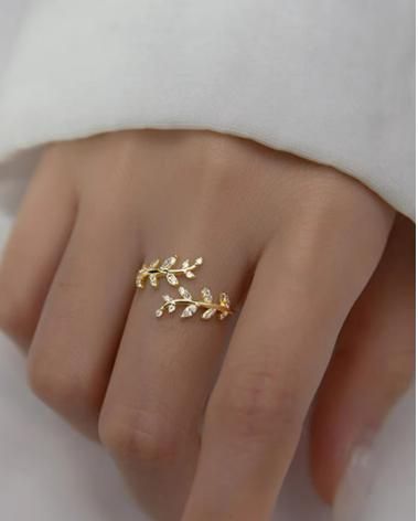 Branch Leaf Finger Ring