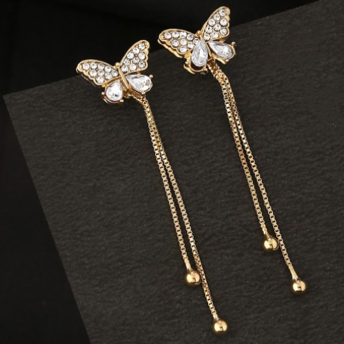 Long Tassel Butterfly Earrings